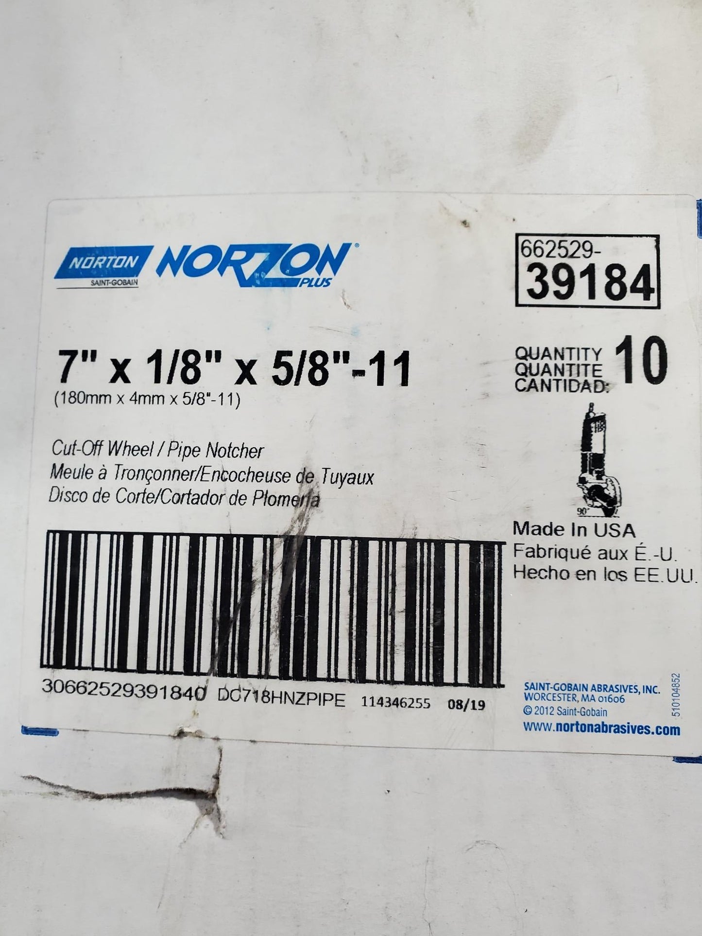 7 x 1/8" Norton Grinding Wheel